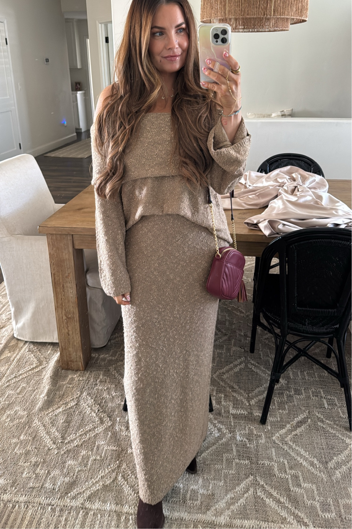 Heading to a friends baby shower!!! Loving this sweater set from revolve! Wearing size small, runs a bit oversized! 