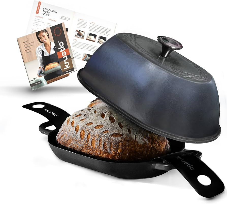 Enameled Cast Iron Dutch Oven for Professional Sourdough Bread Baking | 5.5 Quart Loaf Size Oval ... | Amazon (US)