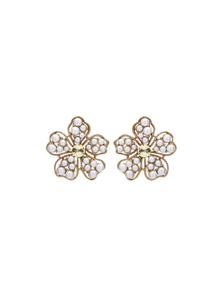 Crystal Flower Earrings | Oscar de la Renta
