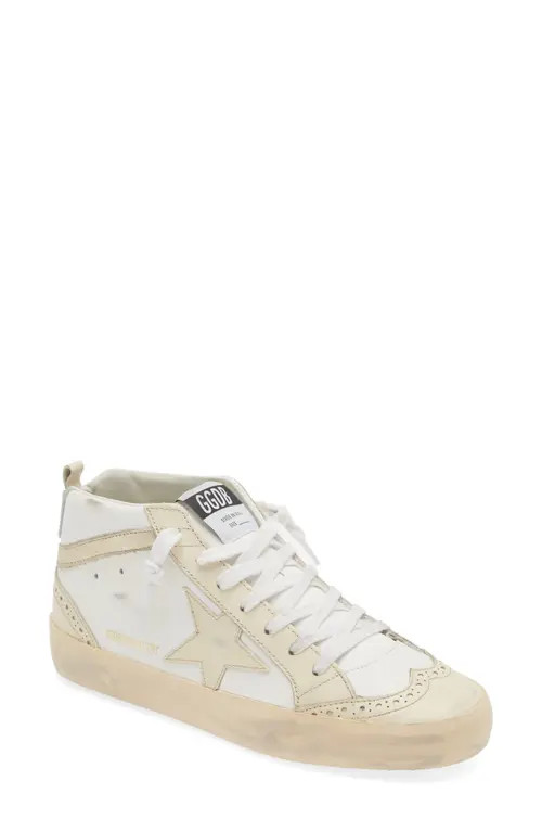 Golden Goose Mid Star Sneaker in White/Pink at Nordstrom, Size 8Us | Nordstrom
