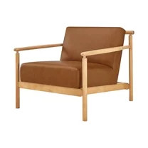 NPD Furniture Arnold PU Accent Arm Chair in Casa Caramel | Walmart (US)