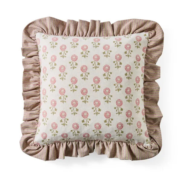 Lizzy Tile Frilled Cushion Cover | Dunelm (migrated)