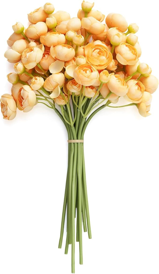 Ling's moment Ranunculus Artificial Flower, Faux Silk Mini Ranunculus Flowers for DIY Bouquet, Bu... | Amazon (US)