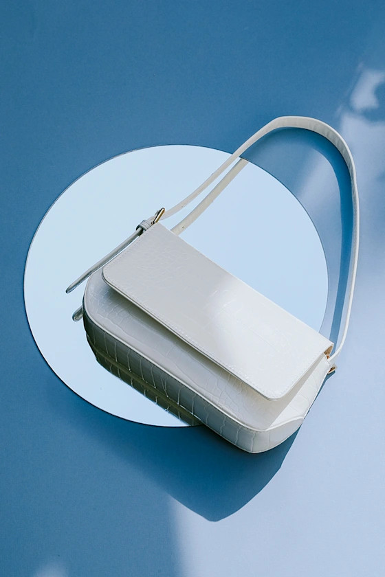 Croc and Roll White Crocodile Embossed Mini Shoulder Bag | Lulus (US)