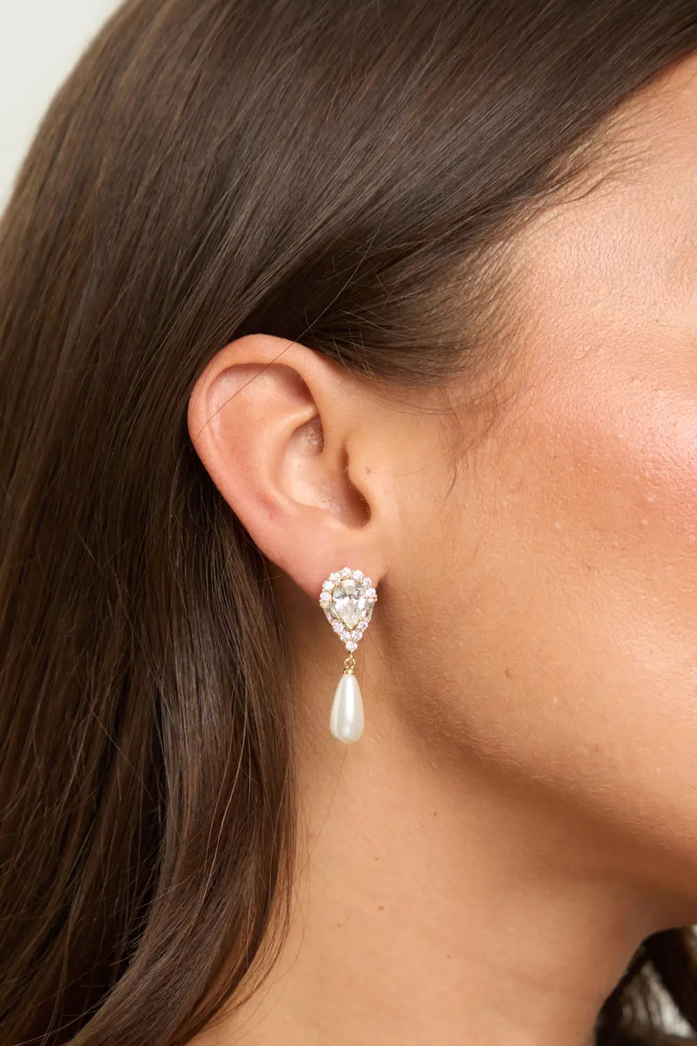 Jewellery | 14K Gold Plated Crystal and Pearl Drop Earrings | Jon Richard | Dorothy Perkins (UK)