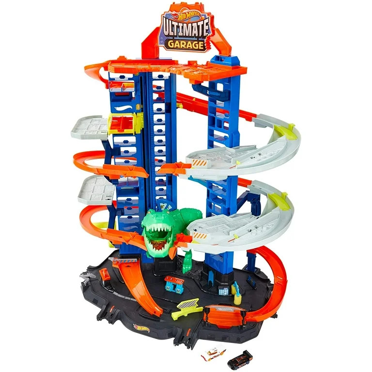 Hot Wheels City Robo T-Rex Ultimate Garage Multi-Level Multi-Play Mode Stores 100 Plus 1:64 Scale... | Walmart (US)