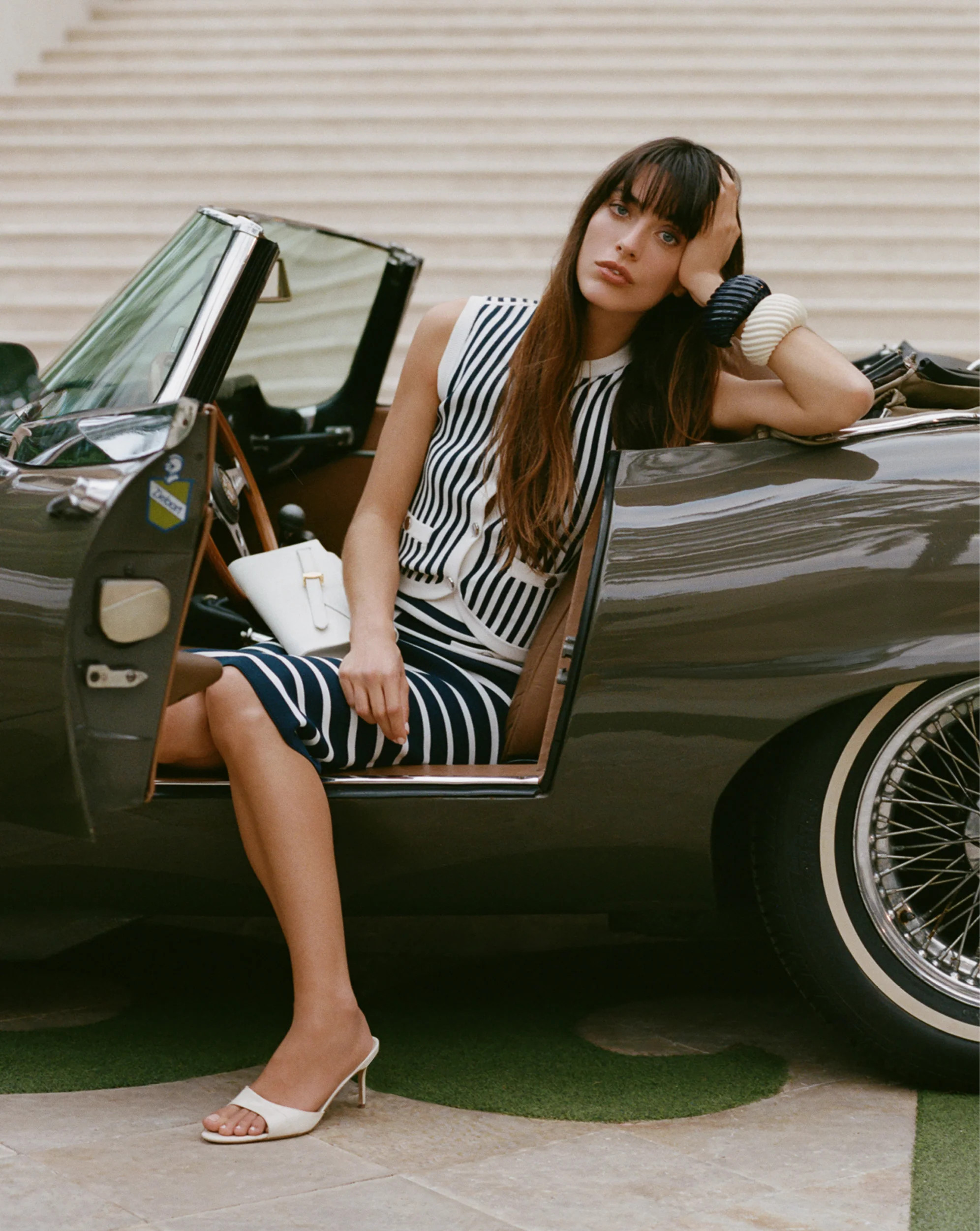 Tia Croc-Embossed Kitten Heel in White | Veronica Beard | Veronica Beard