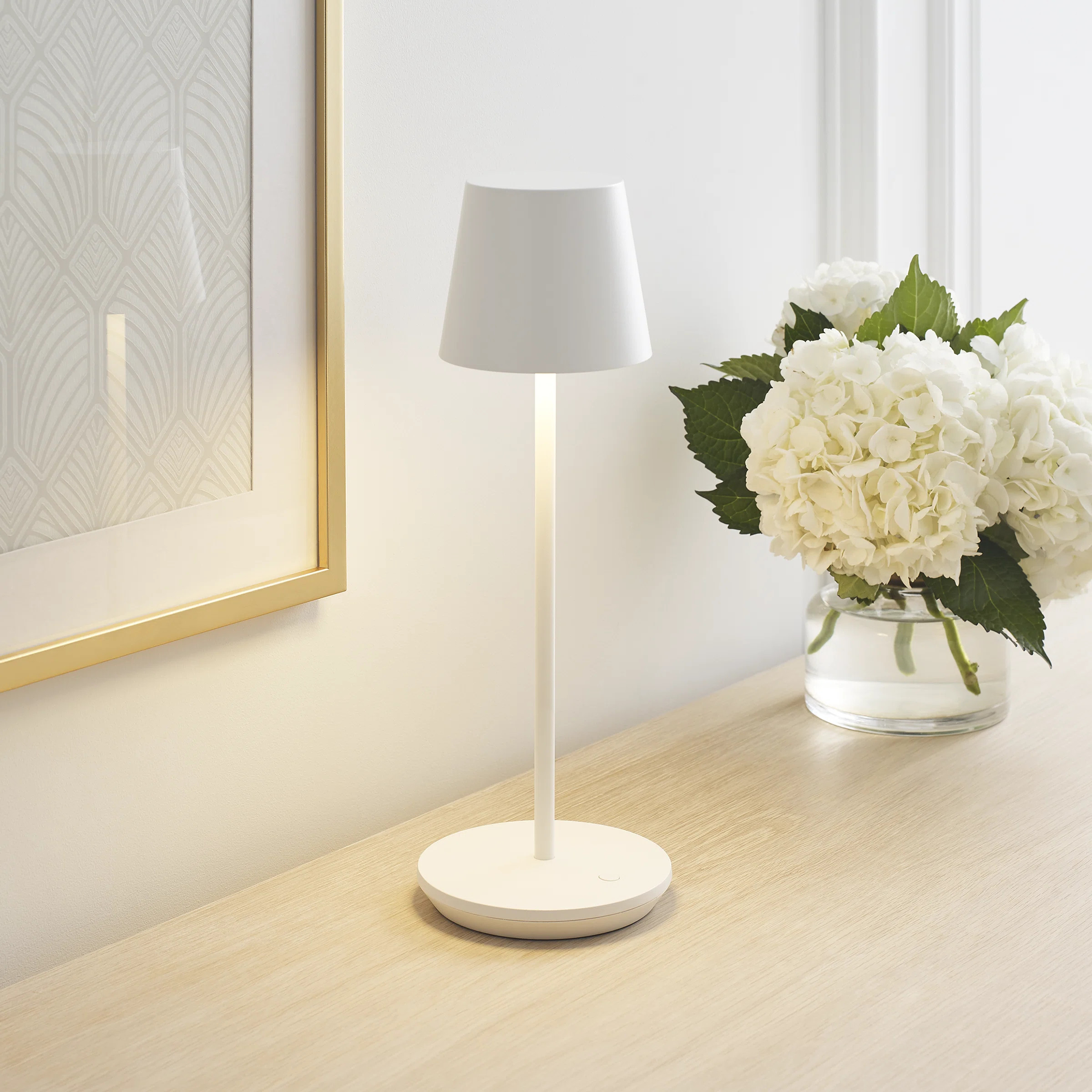 Rukija 1-Light Modern Rechargeable Table Lamp with Shade | Wayfair North America