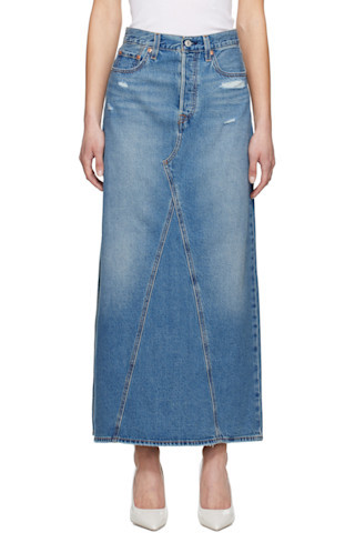 Levi's - Blue Icon Denim Maxi Skirt | SSENSE