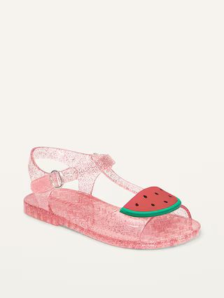 Glitter-Jelly T-Strap Flats for Toddler Girls | Old Navy (US)