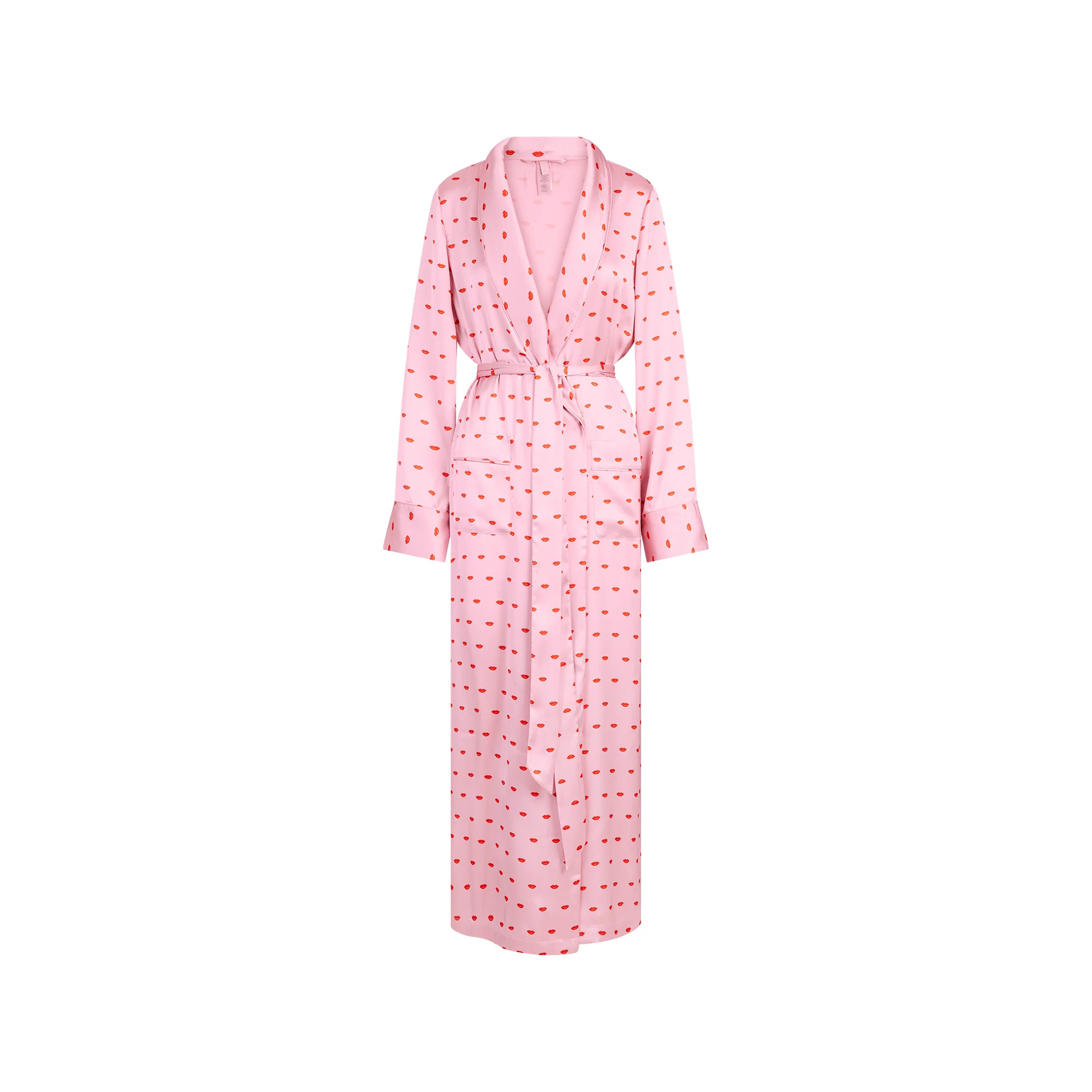 WOVEN SHINE LONG ROBE | HALITE KIMS LIPS PRINT | SKIMS | SKIMS (US)