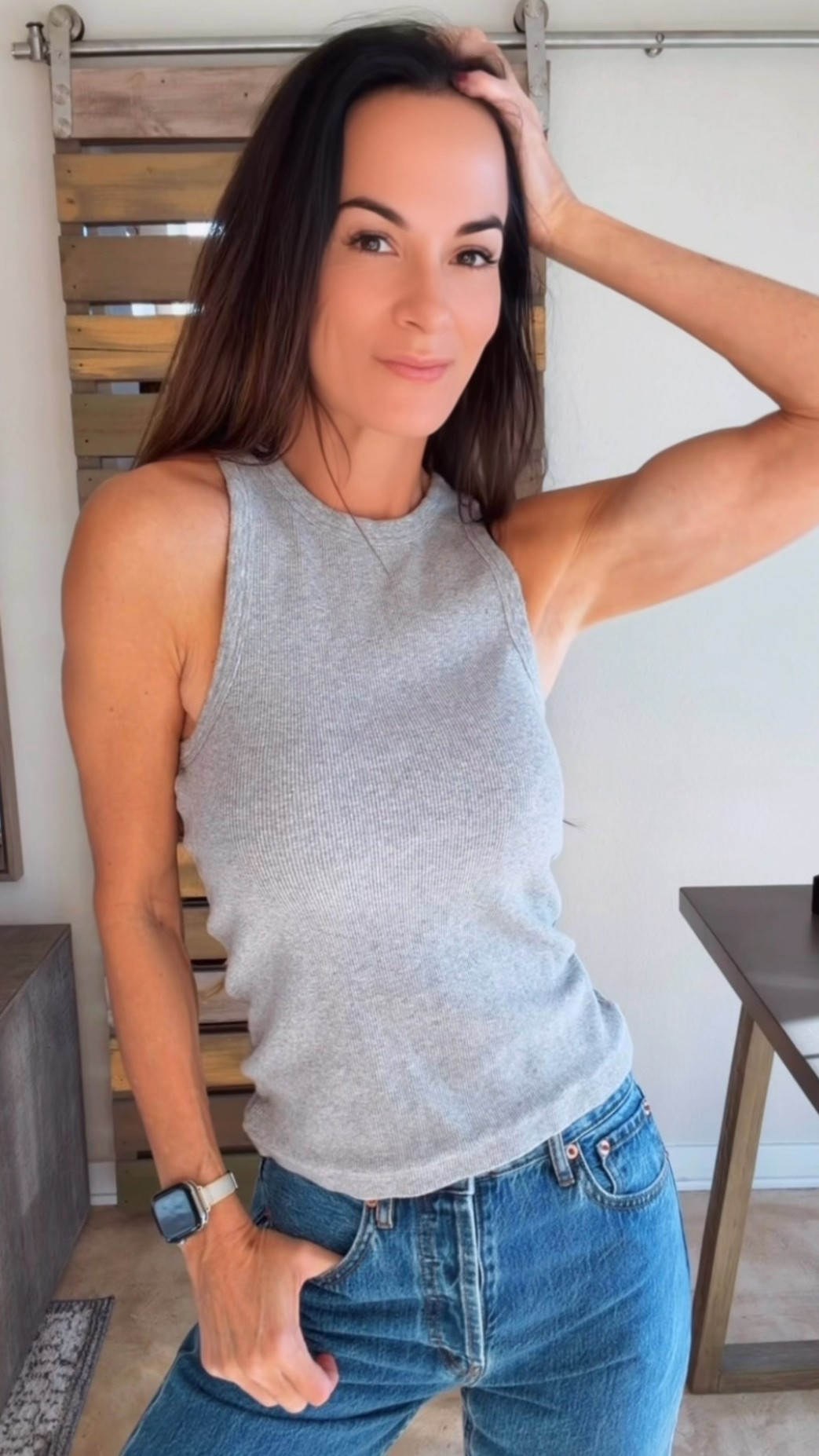 Not-so-basic basics with a little attitude 🤍 A gray tank, relaxed but polished jeans, and a plaid shirt tied at the waist. Finish with sunnies and a statement bag—my kind of easy, everyday outfit. Shop the look below!

#LTKdayinmylife #LTKgrwm #LTKootd