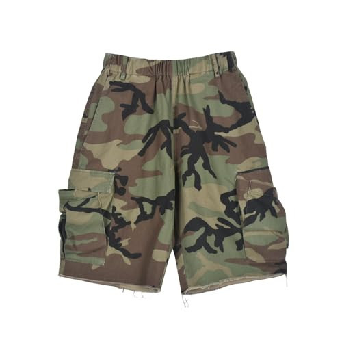 Botillosh Women's Camo Shorts Elastic Waist Camouflage Shorts High Waisted Multi Pocket Comfy Cotton Casual Camo Short | Amazon (US)
