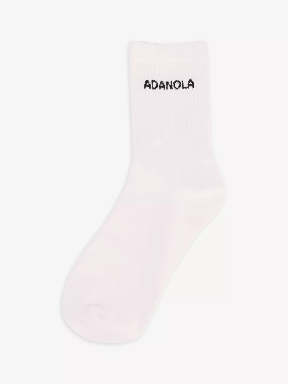 Pack of three logo-embroidered stretch-cotton blend socks | Selfridges