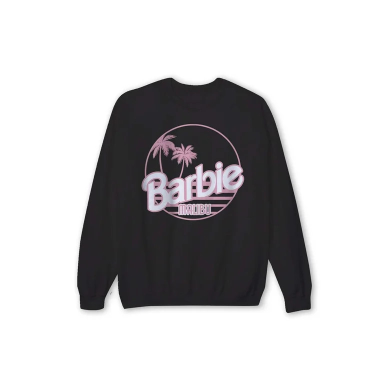 Barbie Juniors’ Malibu Logo Graphic Sweatshirt with Long Sleeves, Sizes XS-3X | Walmart (US)