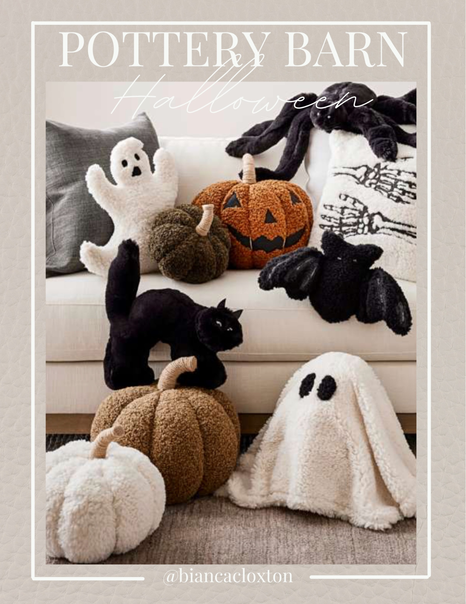 Pottery Barn Plush is on point this season! 🎃

Pottery barn, halloween, home decor, decorations, plush, pillows, couch decor, pumpkins, ghost, black car, bat, spider#LTKFind 

#LTKHalloween #LTKhome #LTKSeasonal