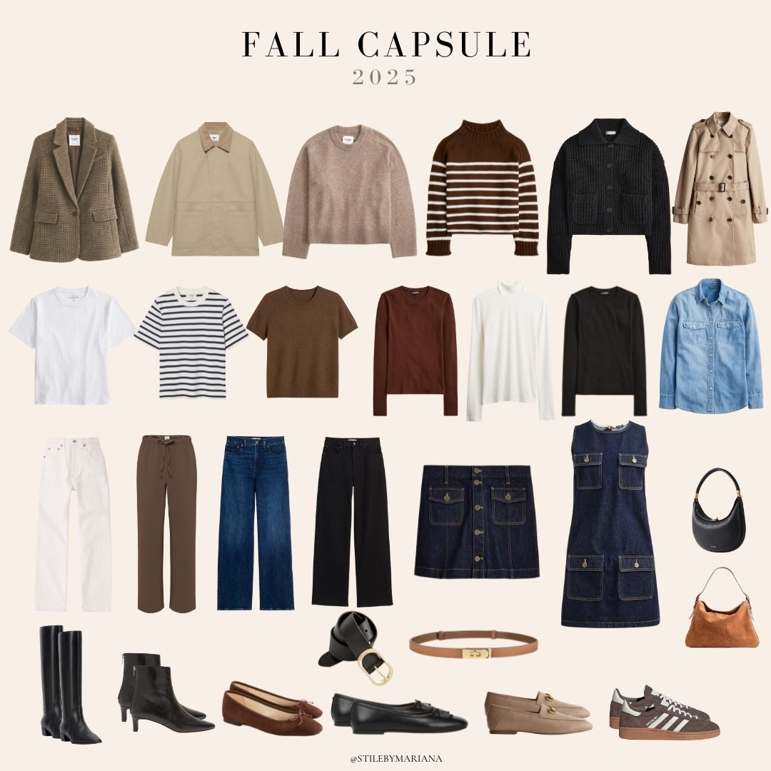Fall Capsule 2025 🍂
20 pieces I’m wearing on repeat this season — think cozy sweaters, classic jackets, versatile denim, and timeless shoes. Everything mixes + matches for effortless everyday outfits.

✨ Shop the full capsule below + save for easy outfit formulas all Fall long.

fall capsule wardrobe, fall staples, capsule style, elevated basics, mom outfits, classic style, fall fashion finds, versatile wardrobe, timeless pieces, outfit ideas

#LTKSeasonal #LTKFindsUnder100 #LTKStyleTip