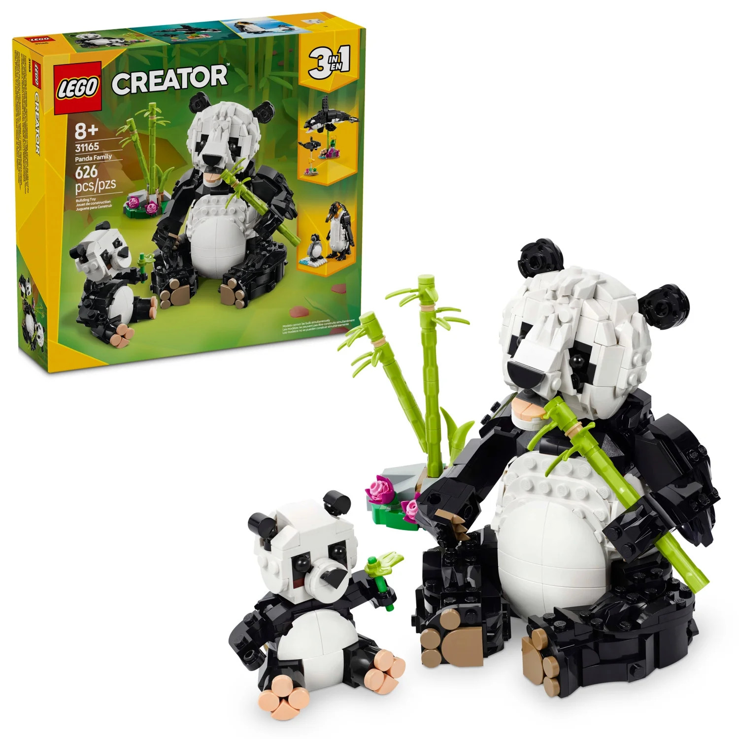 LEGO Creator 3 in 1 Wild Animals Panda Family - Building Toy with 3 Building Options, Panda, Peng... | Walmart (US)
