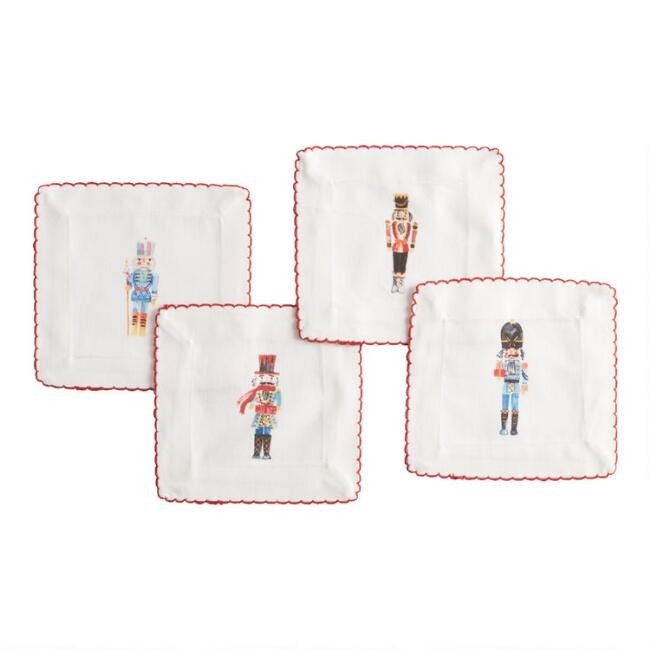 Watercolor Nutcracker Beverage Napkins 4 Pack | World Market