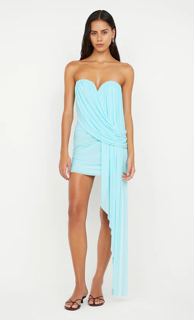 DANKA STRAPLESS MINI DRESS - TURQUOISE | Bec & Bridge (Global)