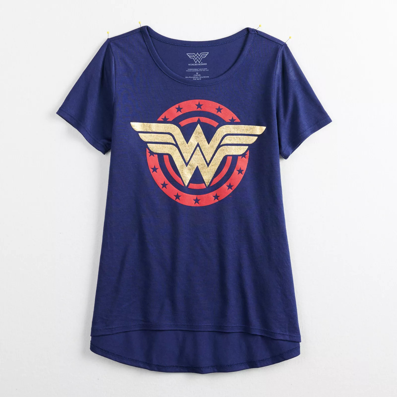 Girls 7-16 Wonder Woman Logo Graphic Tee, Girl's, Size: Large PLUS, Blue | Kohl's