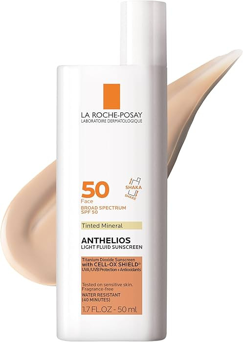 La Roche-Posay Anthelios Tinted Sunscreen SPF 40+, Broad Spectrum SPF + Antioxidants, Titanium Di... | Amazon (US)