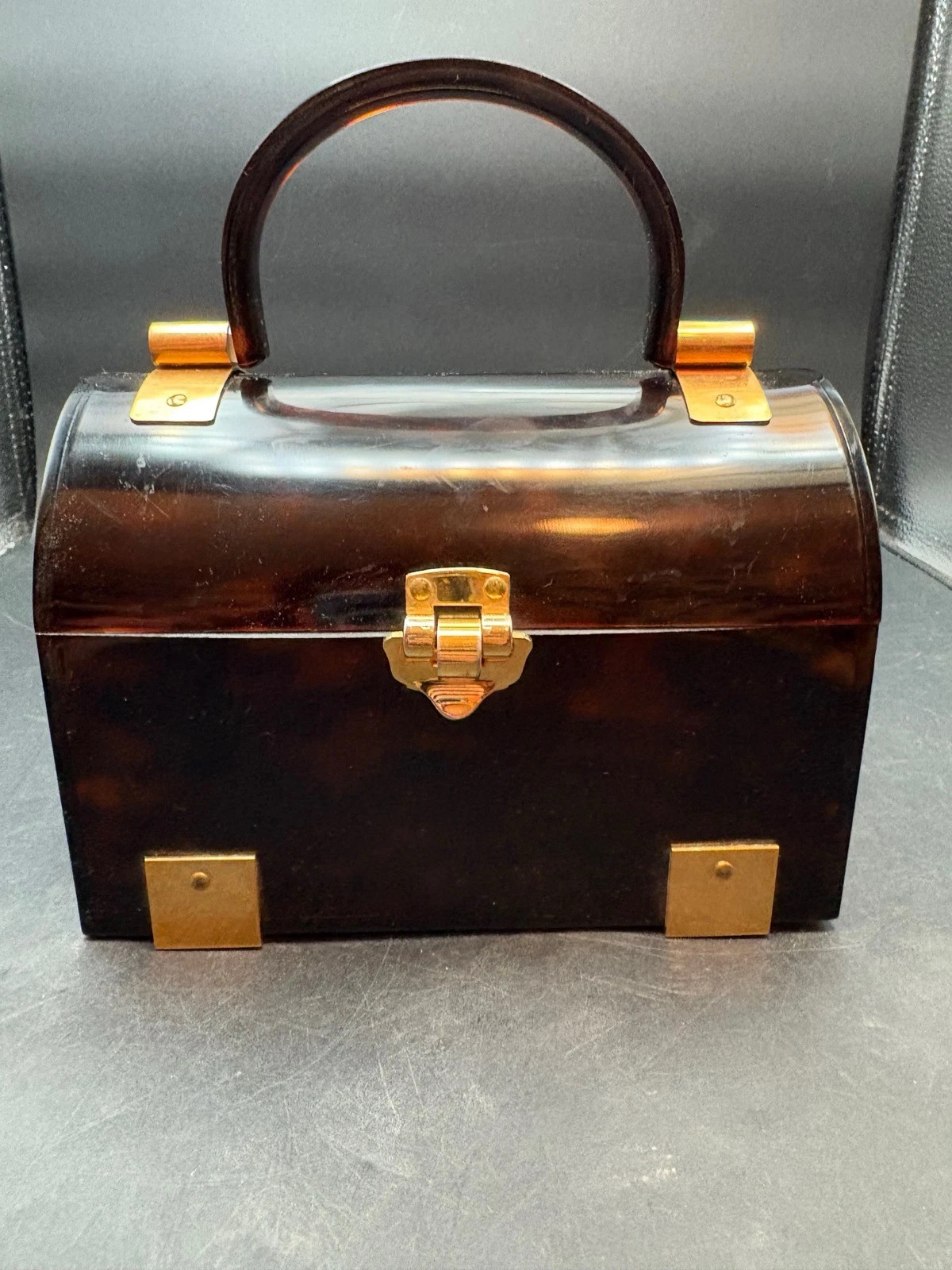 Vintage Crown Lewis MCM Retro Lucite Faux Tortoise Shell Handbag Purse | eBay | eBay US