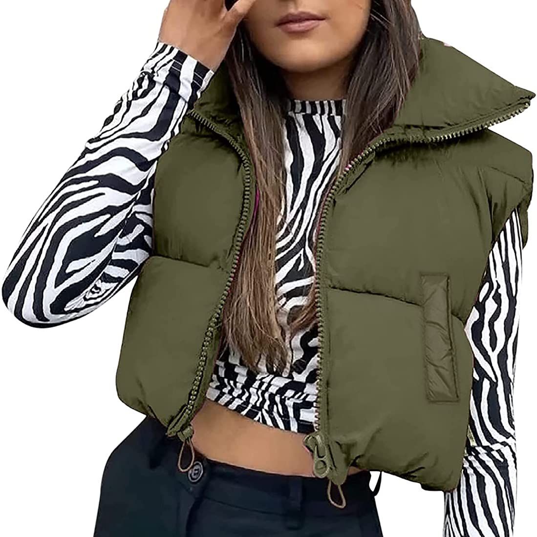 Yassiglia Women's Short Sleeveless Jacket Warm Quilted Vest Without Hood Down Vest Winter Spring ... | Amazon (DE)