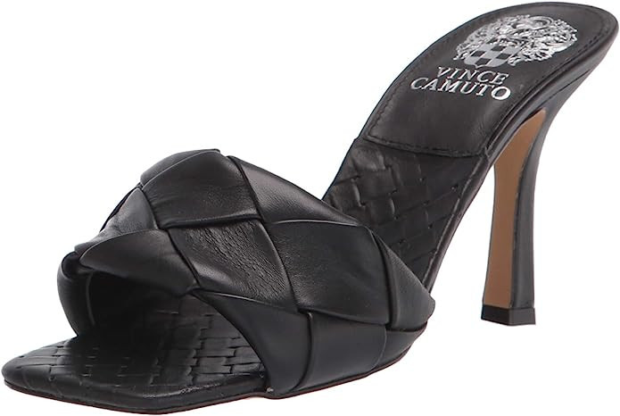 Vince Camuto Women's Footwear Brelanie Woven Strap Dress Mule Heeled Sandal | Amazon (US)