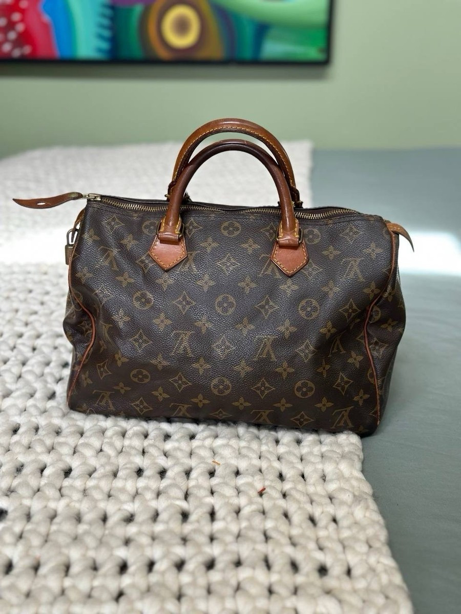 Louis Vuitton Speedy Shoulder Bag 30 Brown Canvas | eBay US