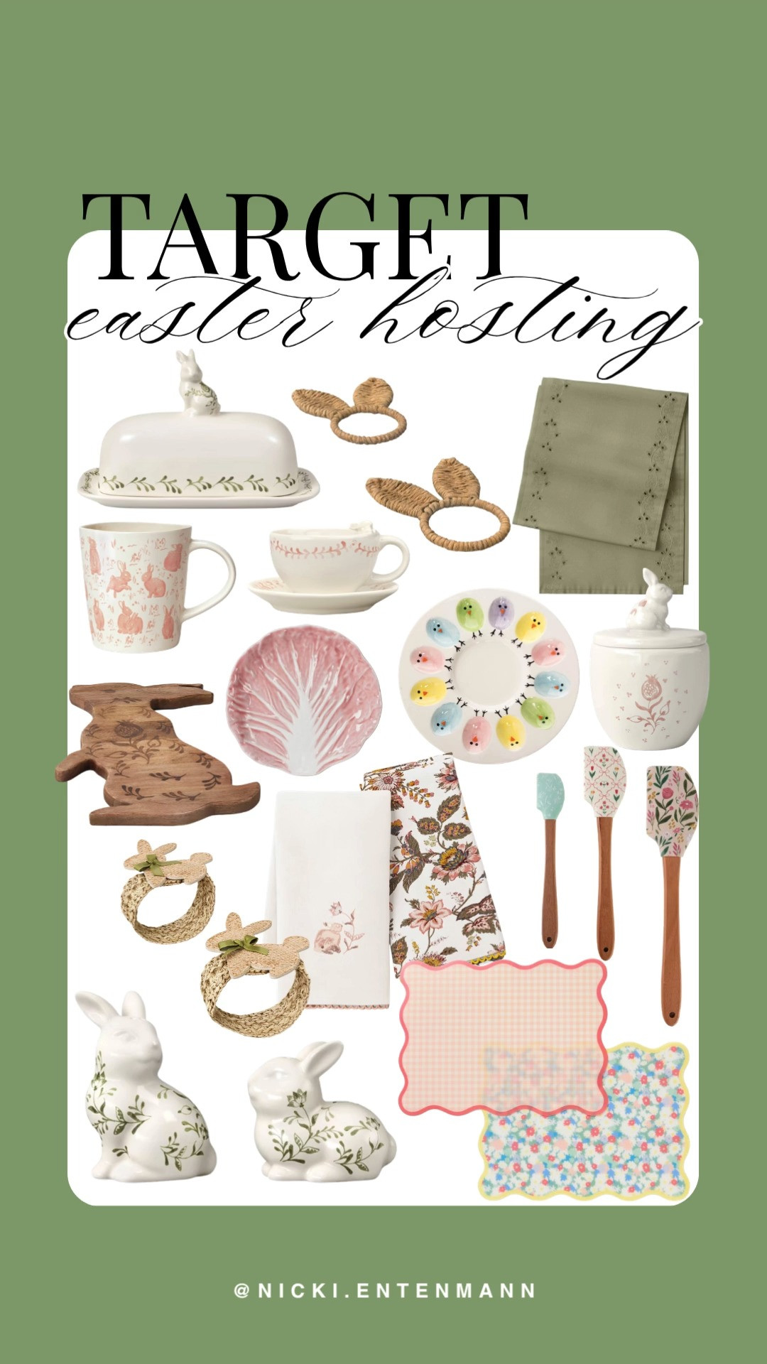 Target is making Easter hosting so effortless and aesthetic this year! From the darling bunny butter dish and deviled egg platters to those woven bunny ear napkin rings, these pieces add the perfect touch of spring to any brunch table. I am especially loving the floral spatulas and scalloped placemats for a coordinated, high-end look at Target prices.

#TargetStyle #TargetEaster #EasterHosting #SpringBrunch #Tablescape #TargetHome #EasterDecor #Spring2026 #HostingHacks #TargetFinds #HolidayEntertaining 

 #LTKSeasonal #LTKHome #LTKSaleAlert