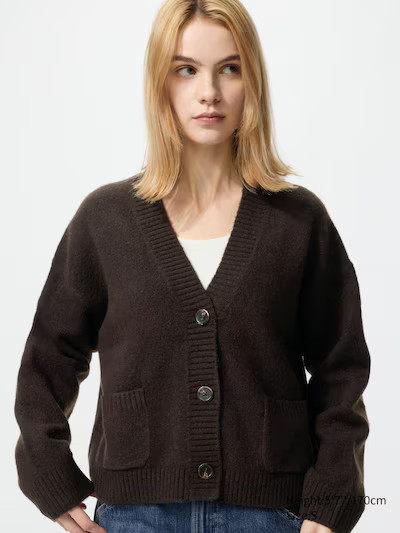 Soufflé Yarn Short Cardigan | UNIQLO (UK)
