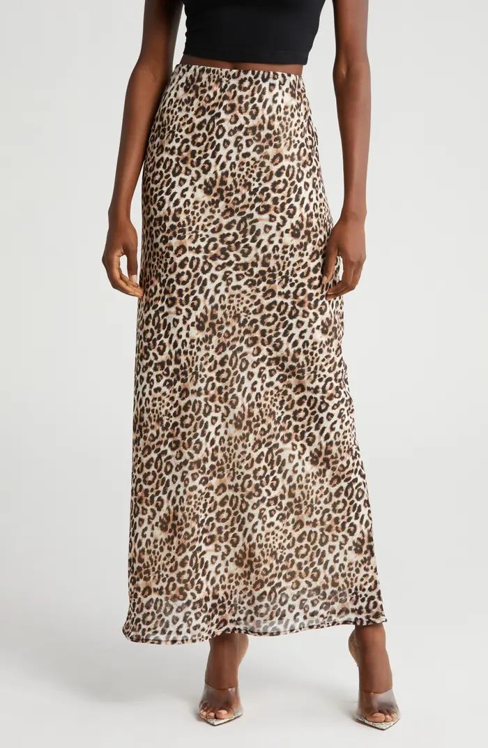 WAYF Mae Leopard Print Maxi Skirt | Nordstrom | Nordstrom