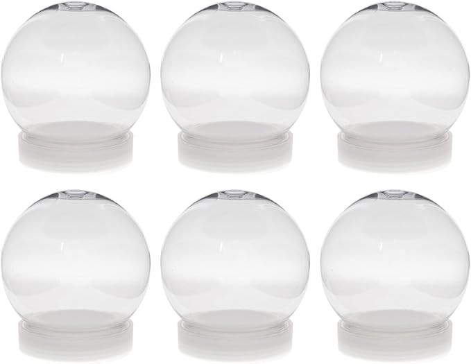 6 Pack - Creative Hobbies 4 Inch (100mm) DIY Snow Globe Water Globe - Clear Plastic with Screw Of... | Amazon (US)