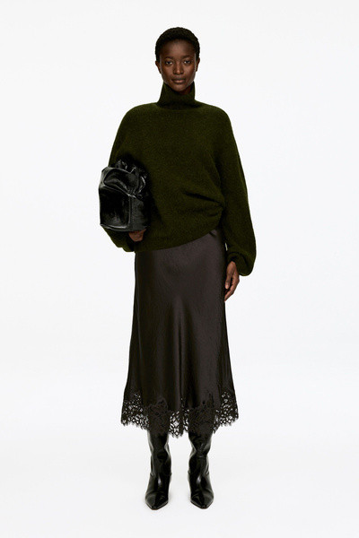 Lace-Detail Satin Skirt | Arket UK