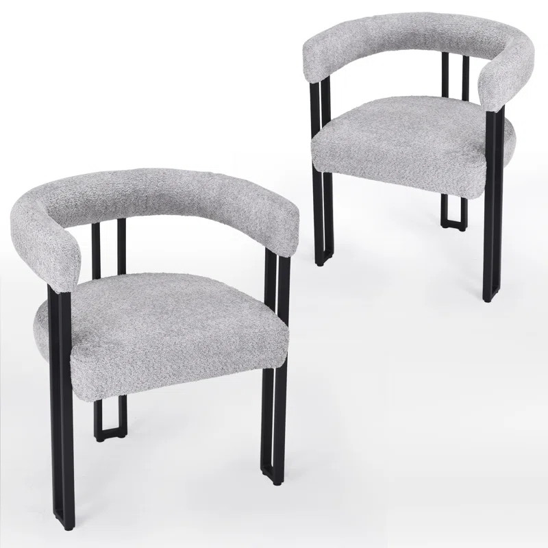 Mahjabi Fabric Upholstered Metal Armchair | Wayfair North America