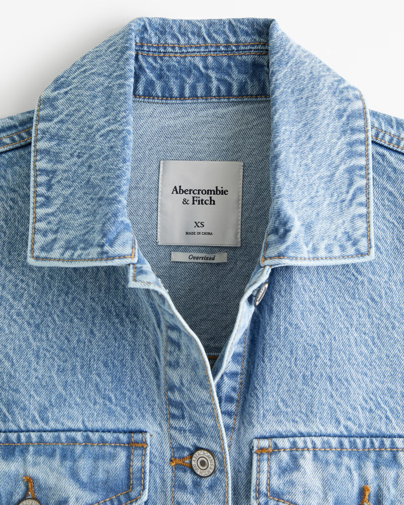 Drapey Denim Shirt Jacket | Abercrombie & Fitch (US)