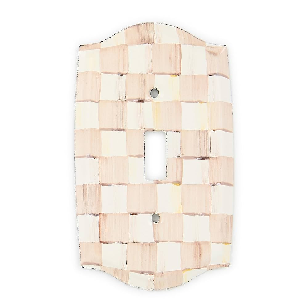 MACKENZIE-CHILDS Enamel Switch Plate, Light-Switch Cover, Single Toggle, Brown-and-White Mocha Ch... | Amazon (US)