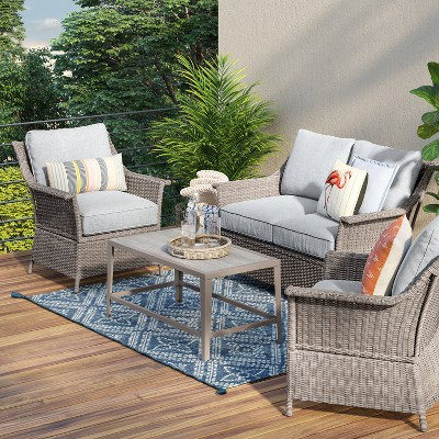 Foxborough 4pc Patio Conversation Set - Gray - Threshold™ | Target