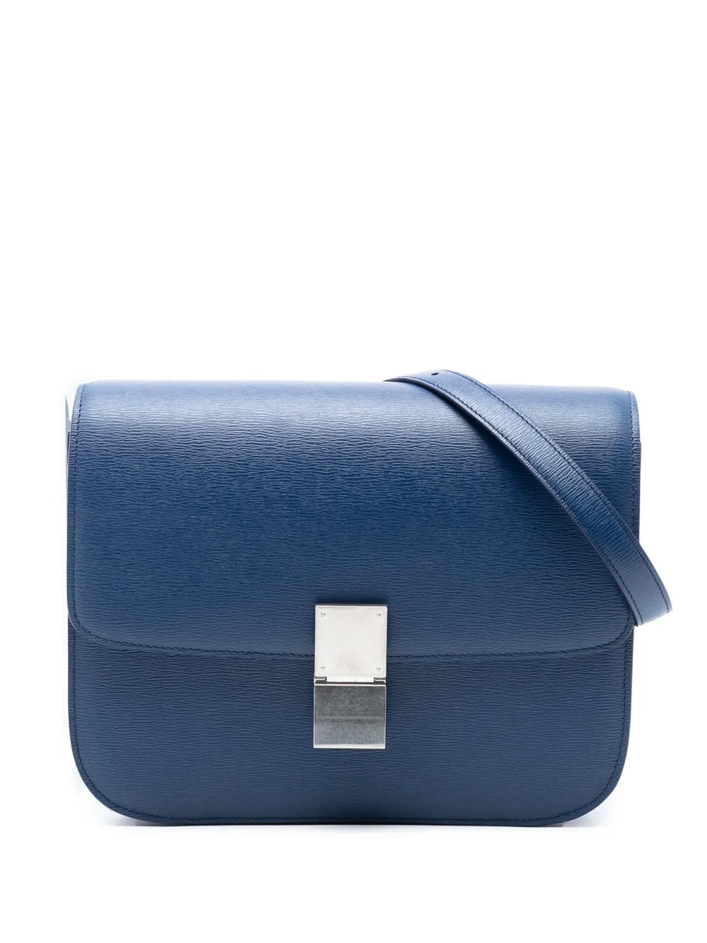 Celine Pre-Owned 2018 Medium Calfskin Classic Box crossbody bag - Blue | Farfetch Global