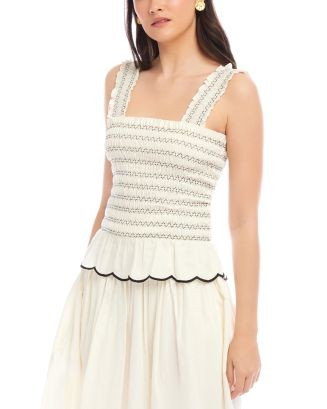 Fifteen Twenty Elliot Smocked Tank Top  | Bloomingdale's Women | Bloomingdale's (US)