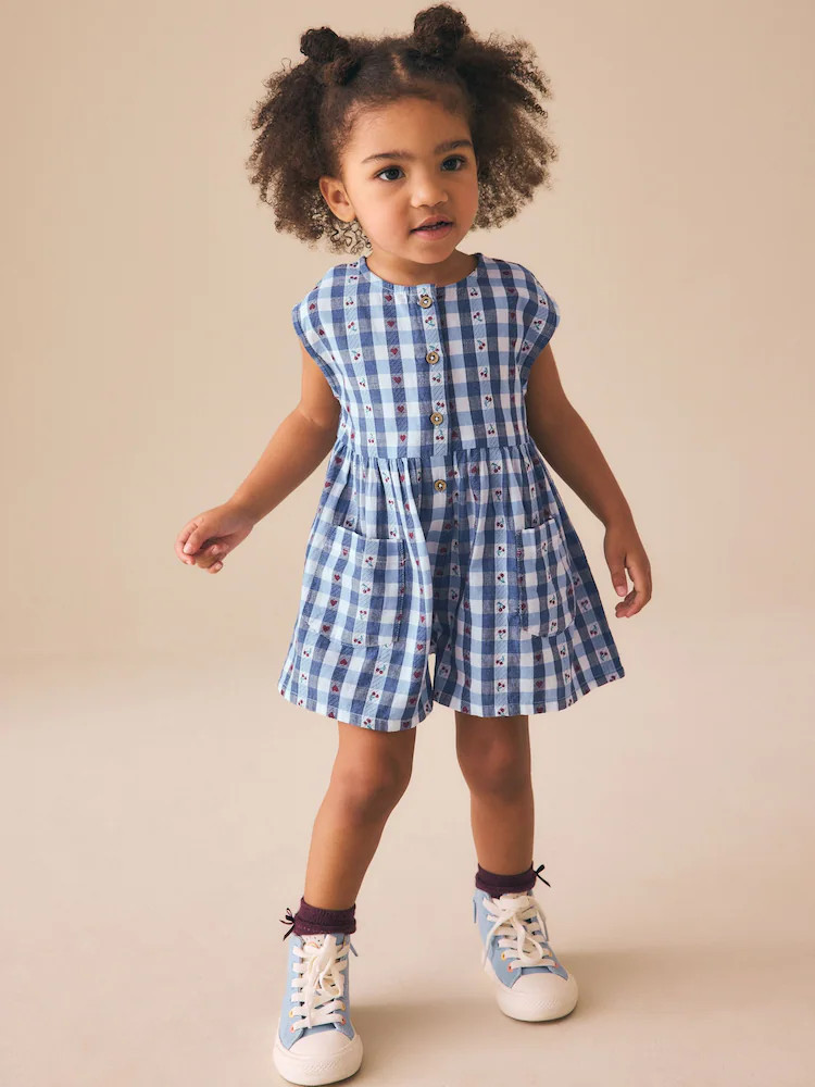 Blue Gingham Trapeze Playsuit (3mths-7yrs) | Next US