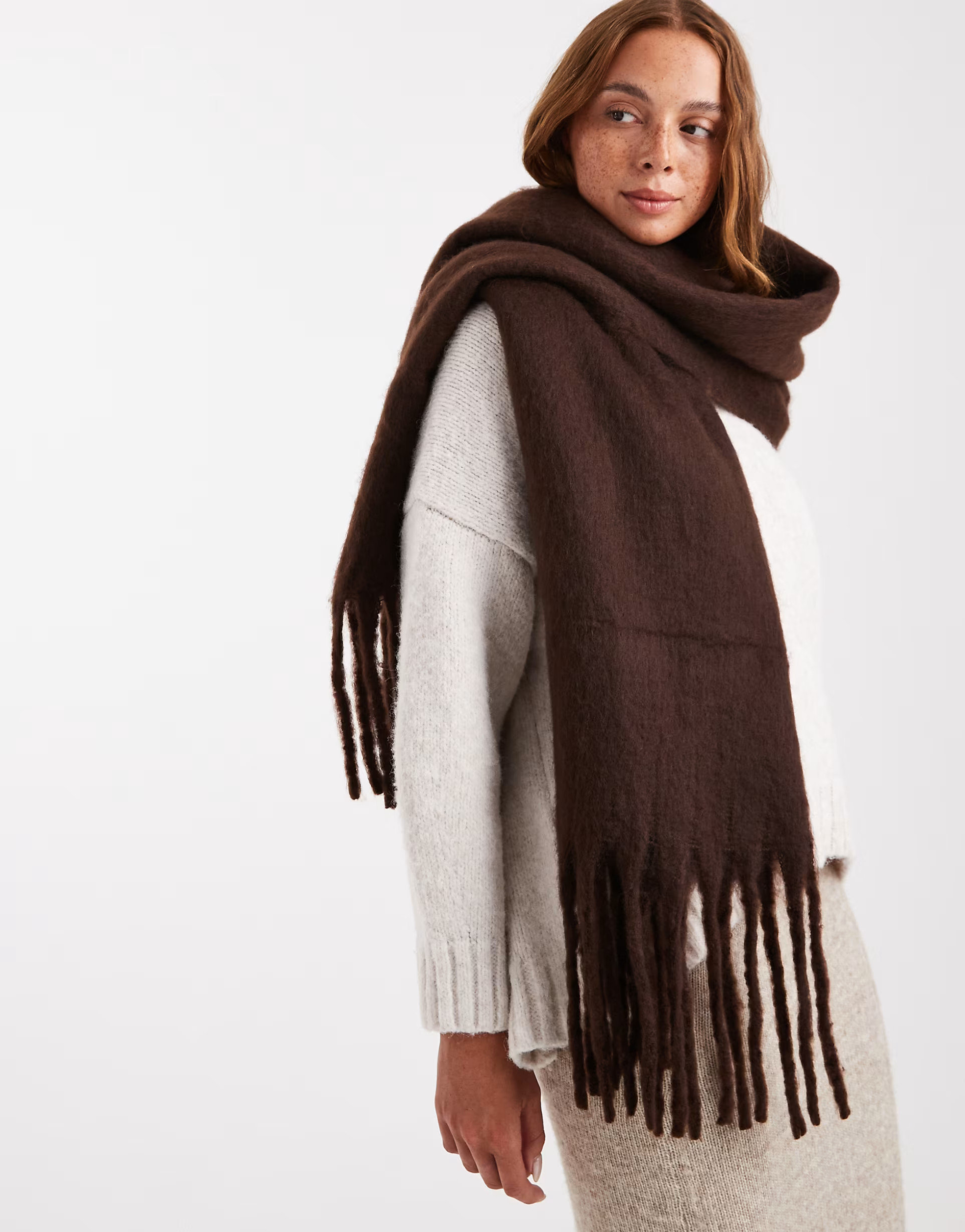 Glamorous blanket scarf in chocolate brown | ASOS | ASOS (Global)
