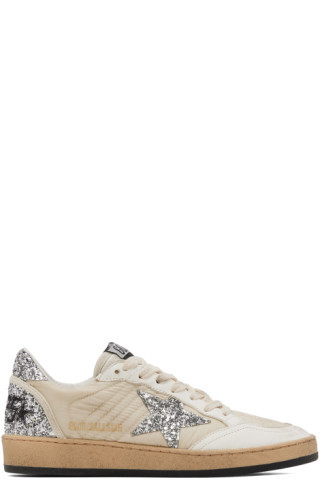 Golden Goose - White & Beige Ball Star Sneakers | SSENSE