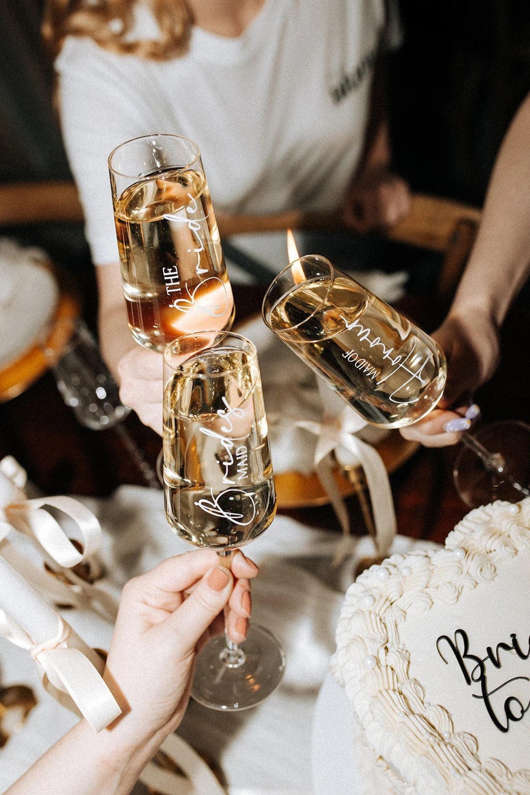 Wedding Champagne Flutes Bridesmaids Champagne Glasses Unique Wedding Gifts Personalised Wedding ... | Etsy (US)