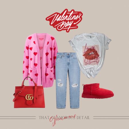 Casual Valentine’s Day Outfit Idea. 

#ootd #valentinesdayoutfit #forger #heartcardigan #denimjeans #straightjeans #loveyourself #galsday #loveday #gucci #uggs #miniuggs #outfitinspo 

#LTKFind #LTKshoecrush #LTKstyletip