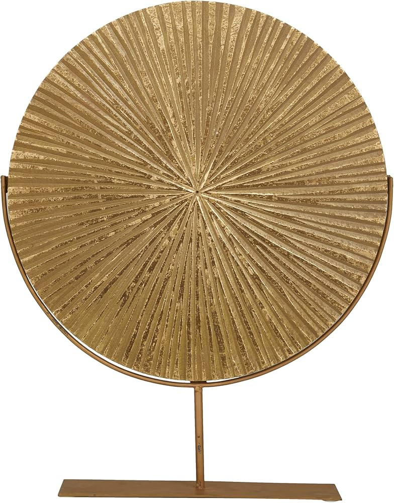 CosmoLiving by Cosmopolitan Wood Starburst Carved Sculpture with Stand, 18" x 4" x 23", Gold | Amazon (US)