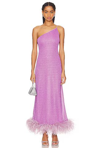 Oseree Lumiere Plumage One Shoulder Dress in Glicine from Revolve.com | Revolve Clothing (Global)