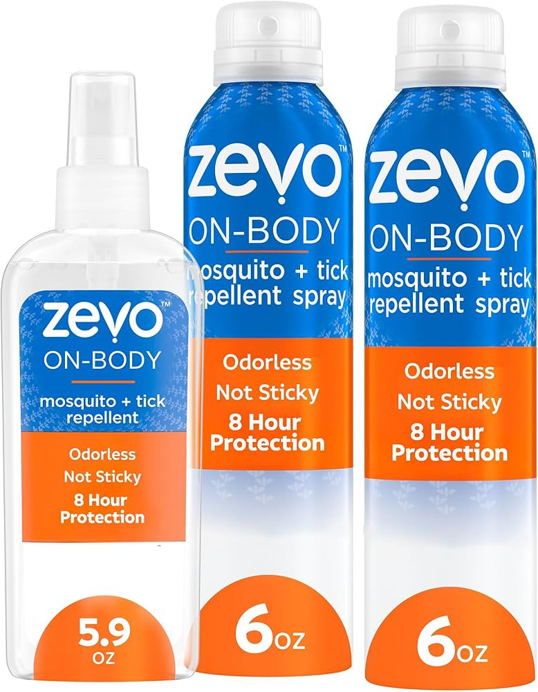 Zevo On-Body Tick & Mosquito Repellent Spray - 8-Hour Insect & Bug Spray - Odorless, Non-Sticky F... | Amazon (US)