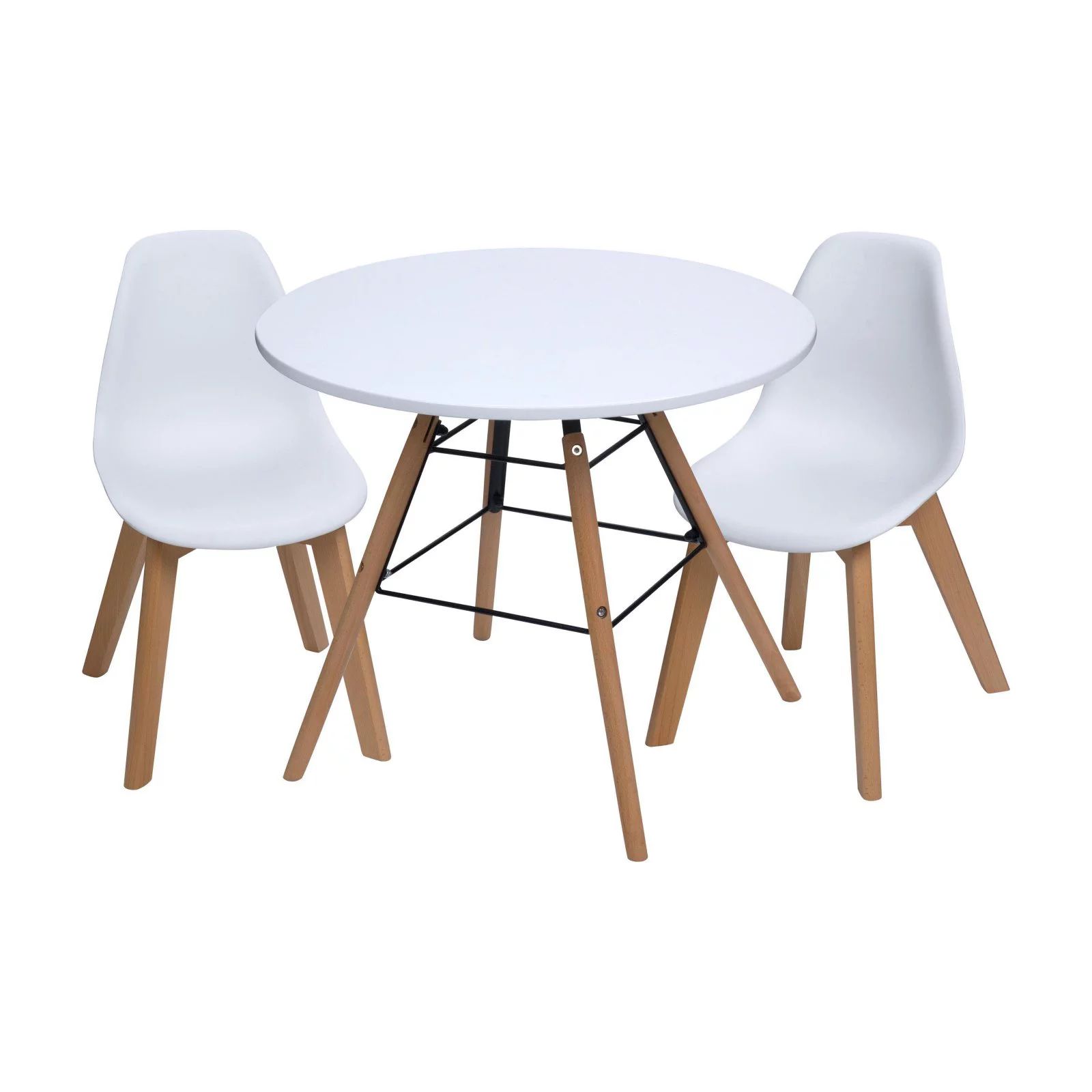 Gift Mark Mid-Century Modern Round Kids Table with White Chairs | Walmart (US)